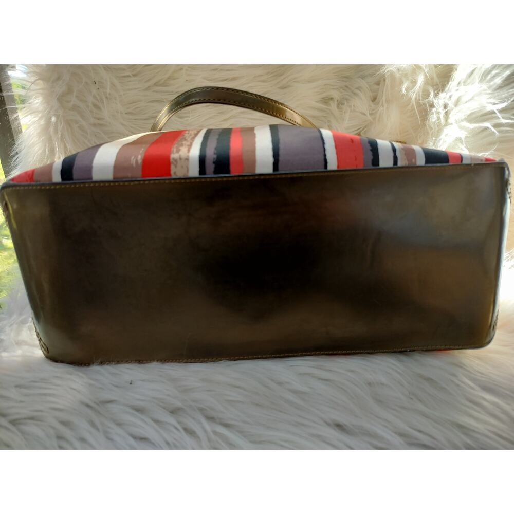 5249) Coach Poppy Polkadot Watercolor Shoulder Tote Bag Leather Trim E1320-25124 - Picture 8 of 12